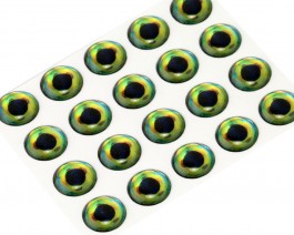 3D Epoxy Fish Eyes, Dorado, 6 mm